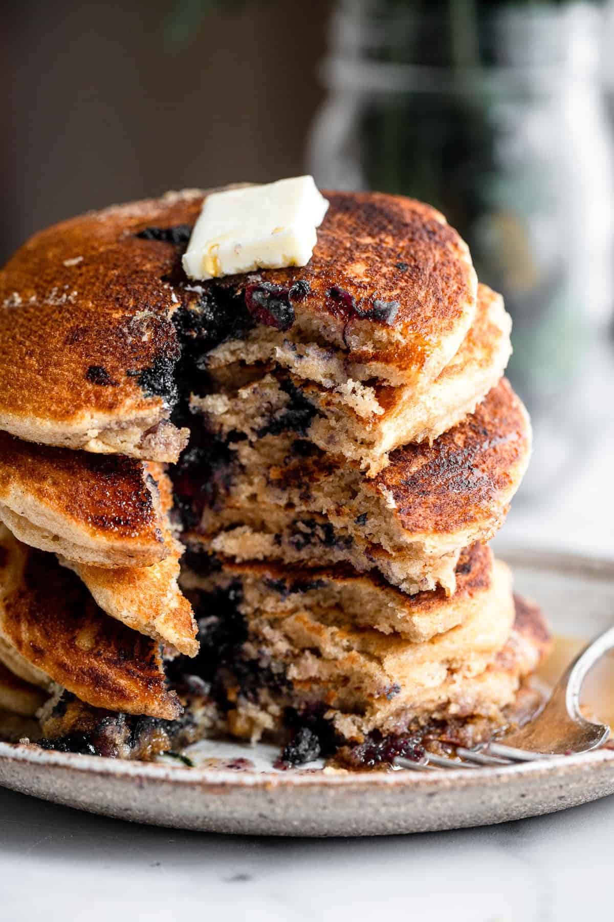 Blueberry Kefir Pancakes