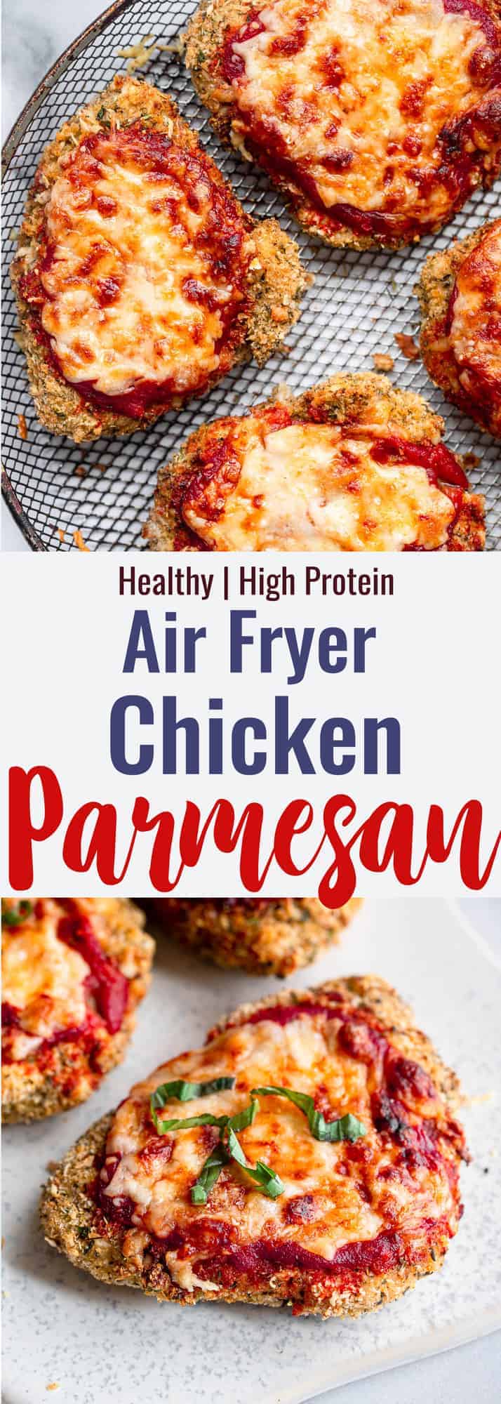 Air Fryer Chicken Parmesan collage image