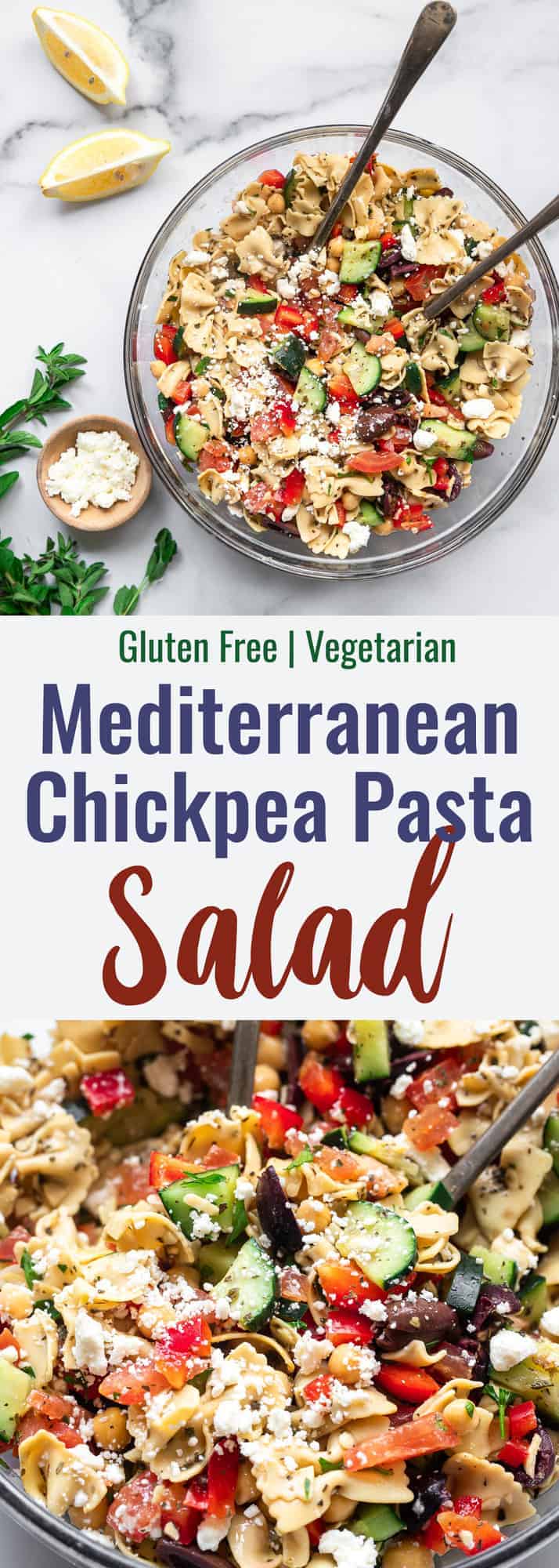 Mediterranean Chickpea Pasta Salad collage image