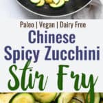 Zucchini stir fry collage photo
