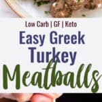 Greek Turkey Meatballs collage photo