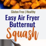 air fryer butternut squash collage photo