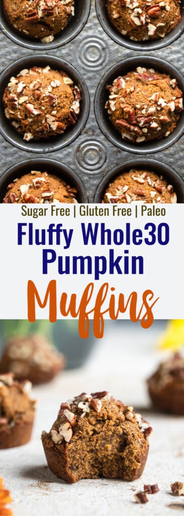 whole30 pumpkin muffin collage photo