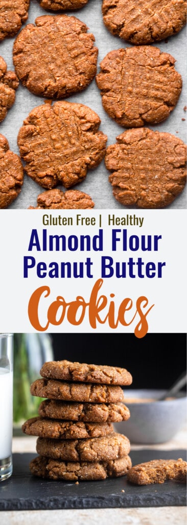 almond flour peanut butter cookies collage photo