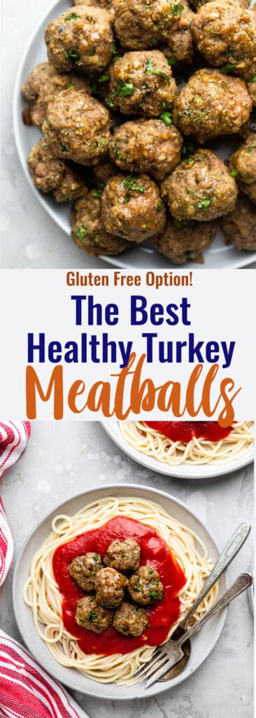 Healthy Turkey Meatballs collage photo