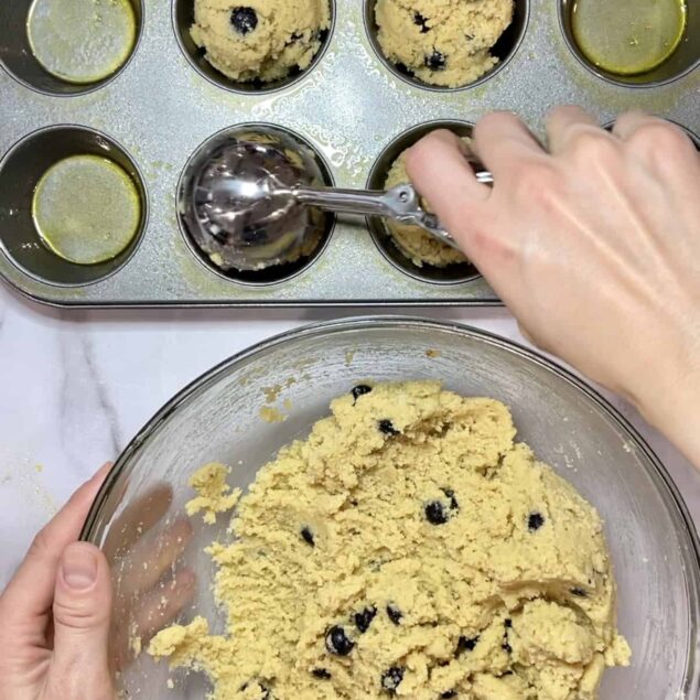 Low carb sugar free keto blueberry muffins with almond flour