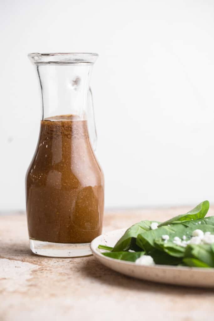 Whole30 Balsamic Vinaigrette in a dressing pitcher
