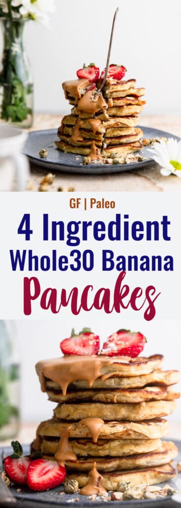 Whole30 Banana Pancakes collage photos