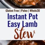 Instant Pot Lamb Stew collage photo