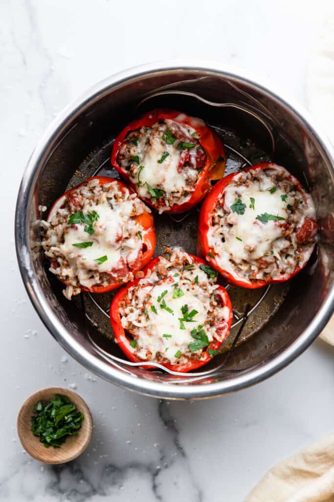 Instant Pot Stuffed Peppers in the instant pot