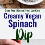 Vegan Spinach Dip collage photo