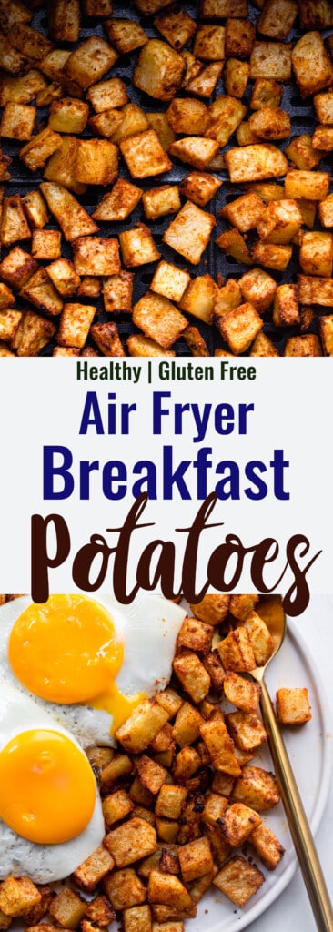 Air Fryer Breakfast Potatoes collage photo