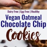 Vegan Oatmeal Chocolate Chip Cookies collage photo