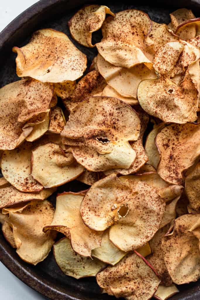 a bowl full of Air Fryer Apple Chips