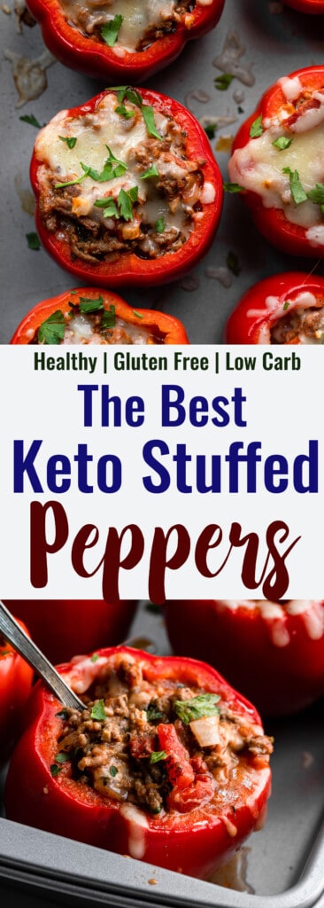 Keto Stuffed Peppers collage photo