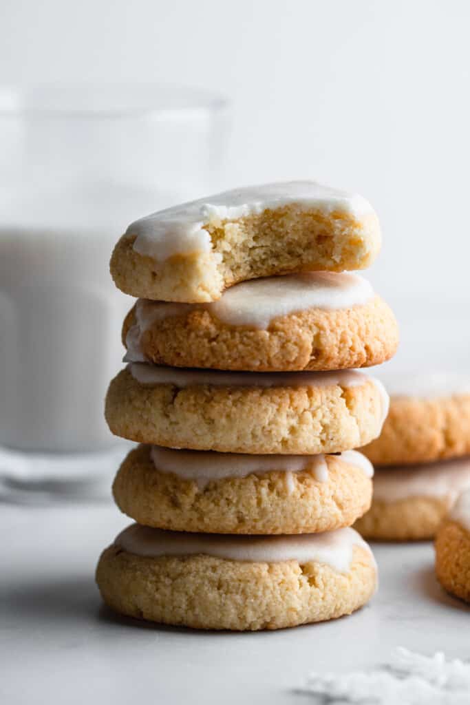 a stack of Almond Flour Sugar Cookies