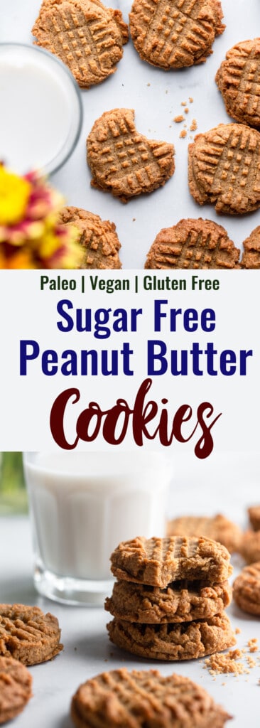 Sugar Free Peanut Butter Cookies collage photo