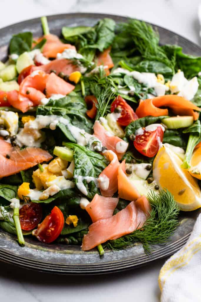 Smoked Salmon Salad in a large bowl