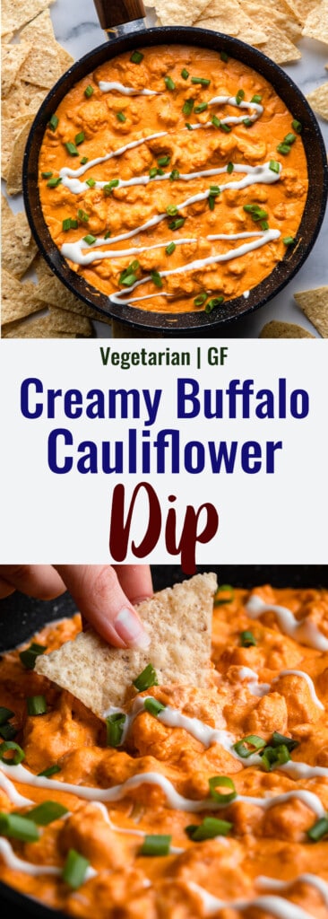 Buffalo Cauliflower Dip collage photo