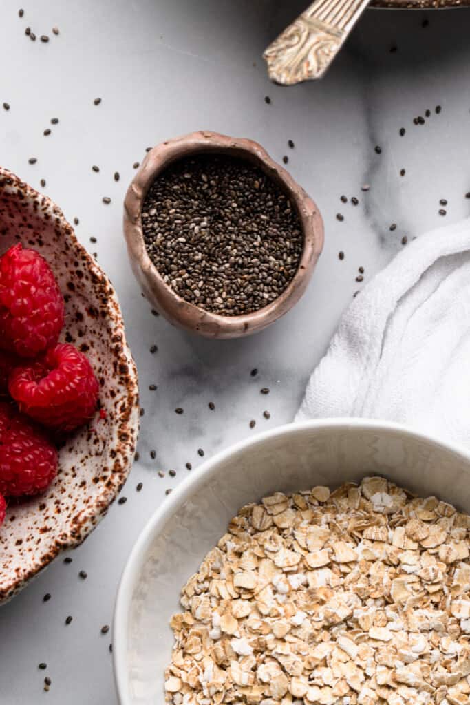 chia seeds in a small bowl on a table