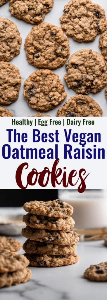 Vegan Oatmeal Raisin Cookies collage photo