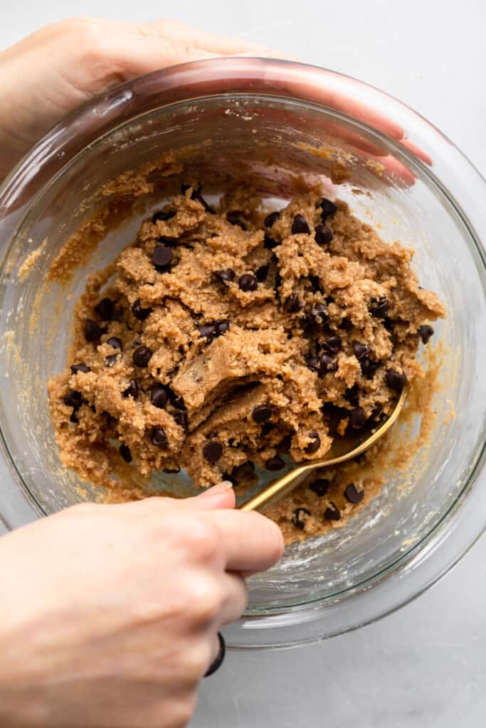 Healthy Cookie Dough being made in a bowl