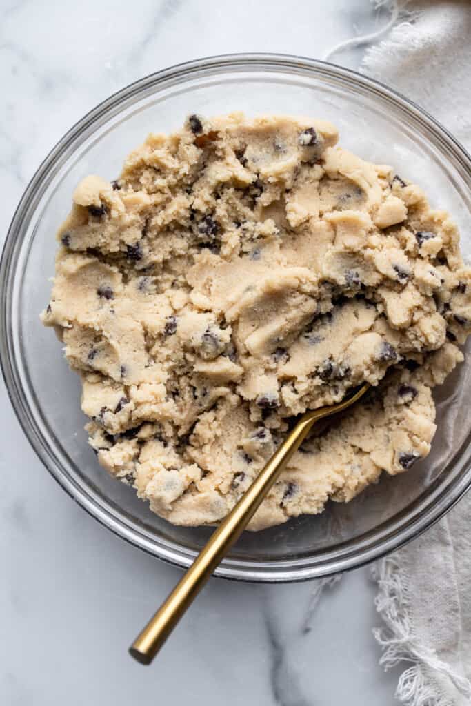 Gluten Free Cookie Dough being mixed up in a bowl