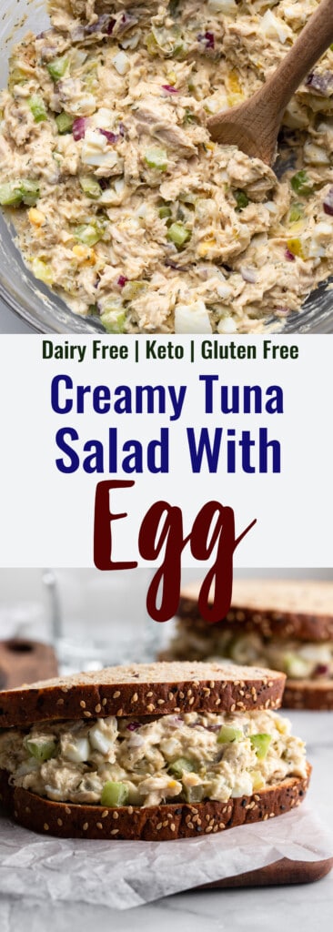 Recette de salade de thon avec photo de collage d'oeufs