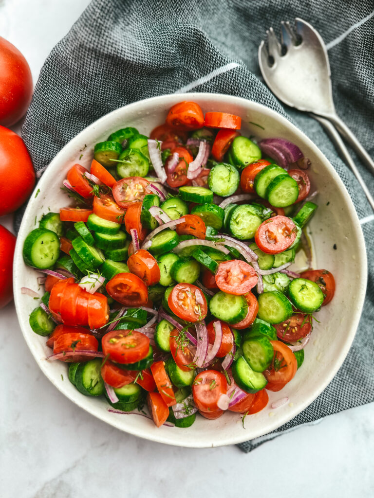 Cucumber and Tomato Salad (with Onions) featured