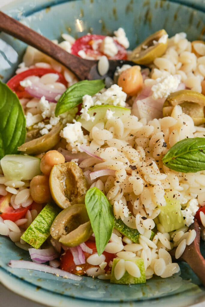 The Best Orzo Salad featured
