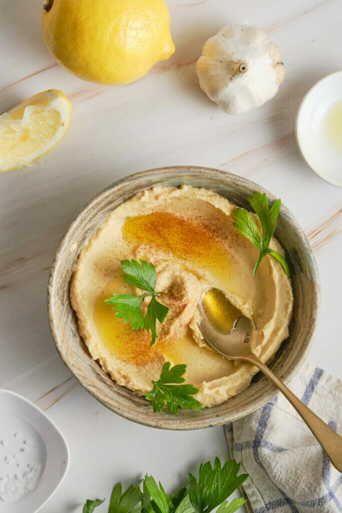 The Best Homemade Hummus Recipe (Really!) featured