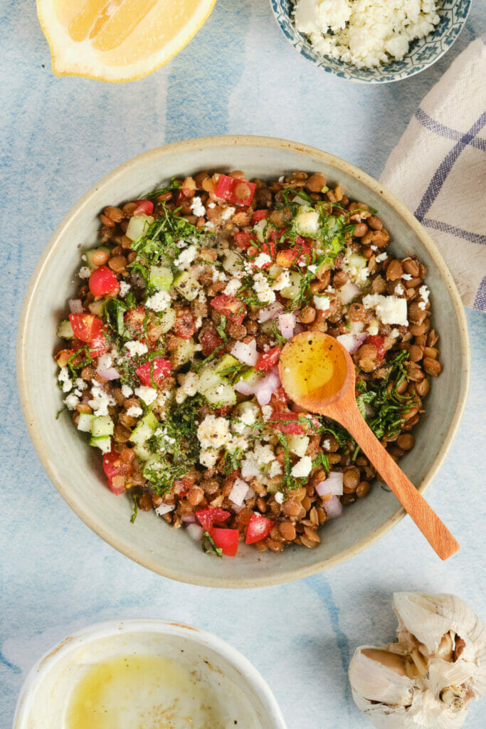 Easy and Healthy Lentil Salad Recipe featured