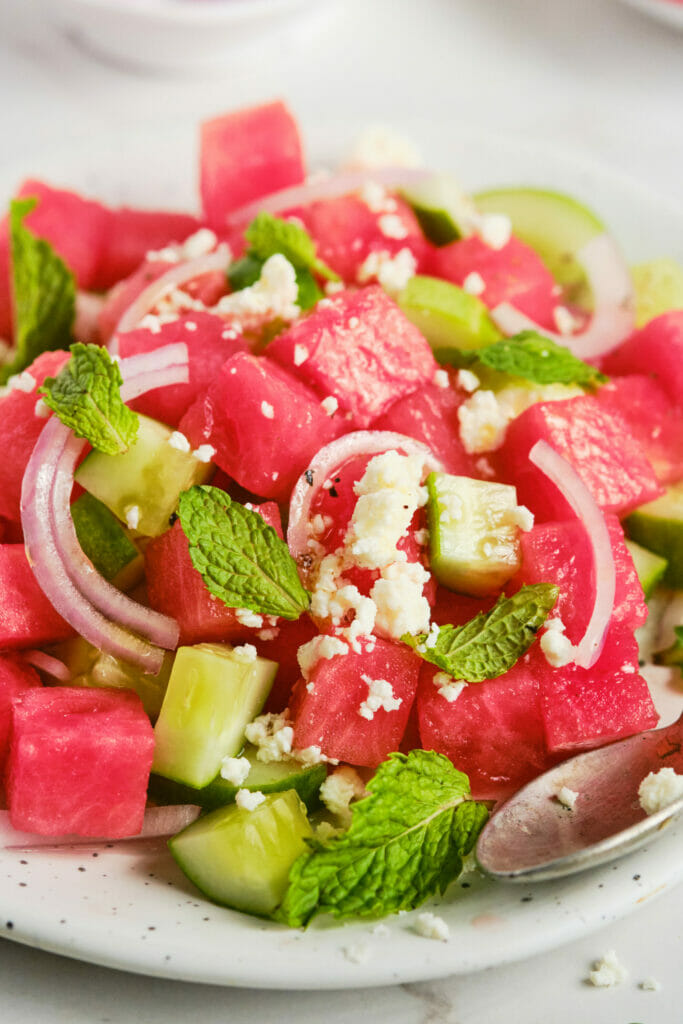 Refreshing Watermelon Cucumber Salad featured