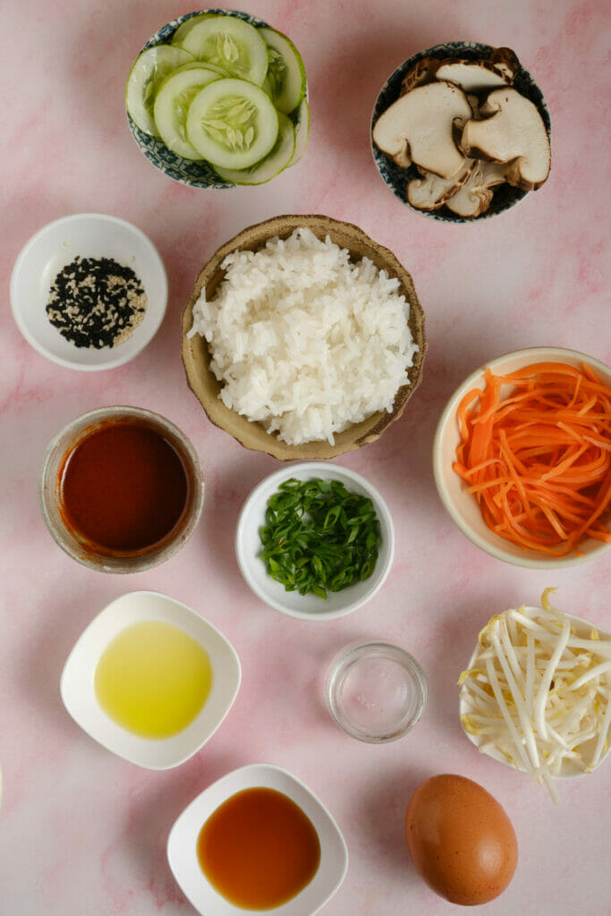 Bibimbap Recipe (Korean Mixed Rice) ingredients