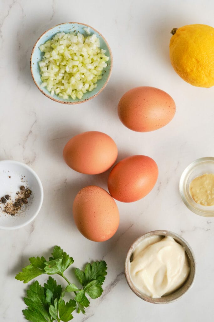 The Best Egg Salad Recipe (10 mins!) ingredients