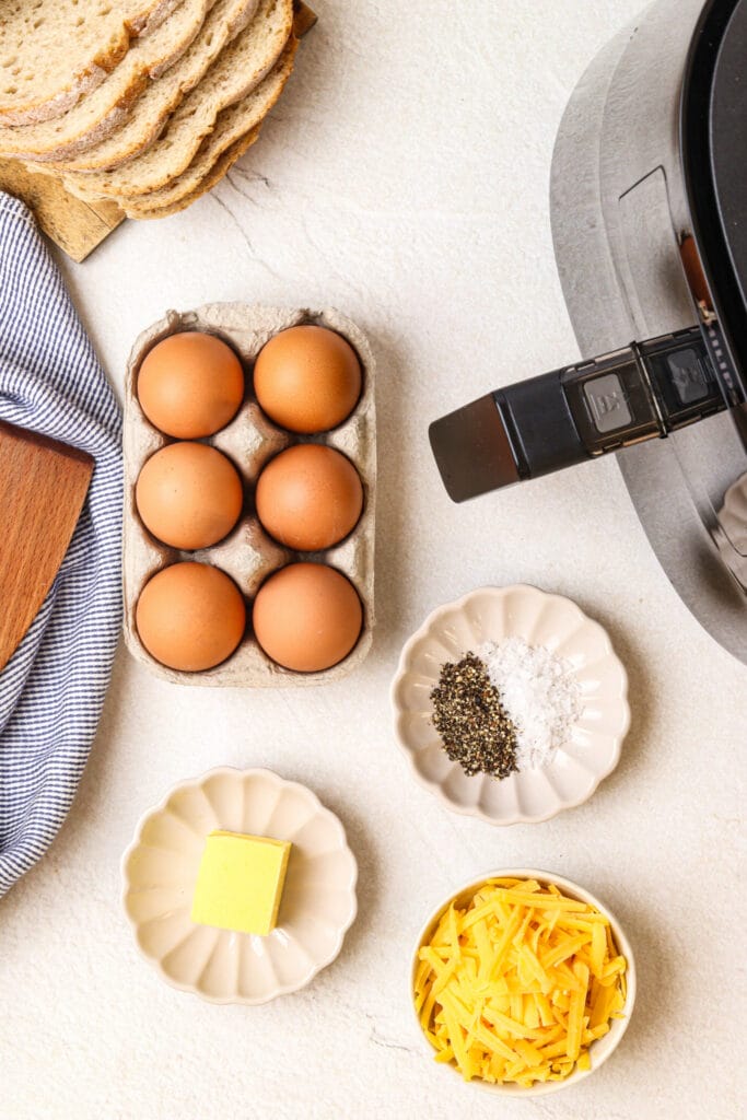 Air Fryer Scrambled Eggs Ingredients photo from above