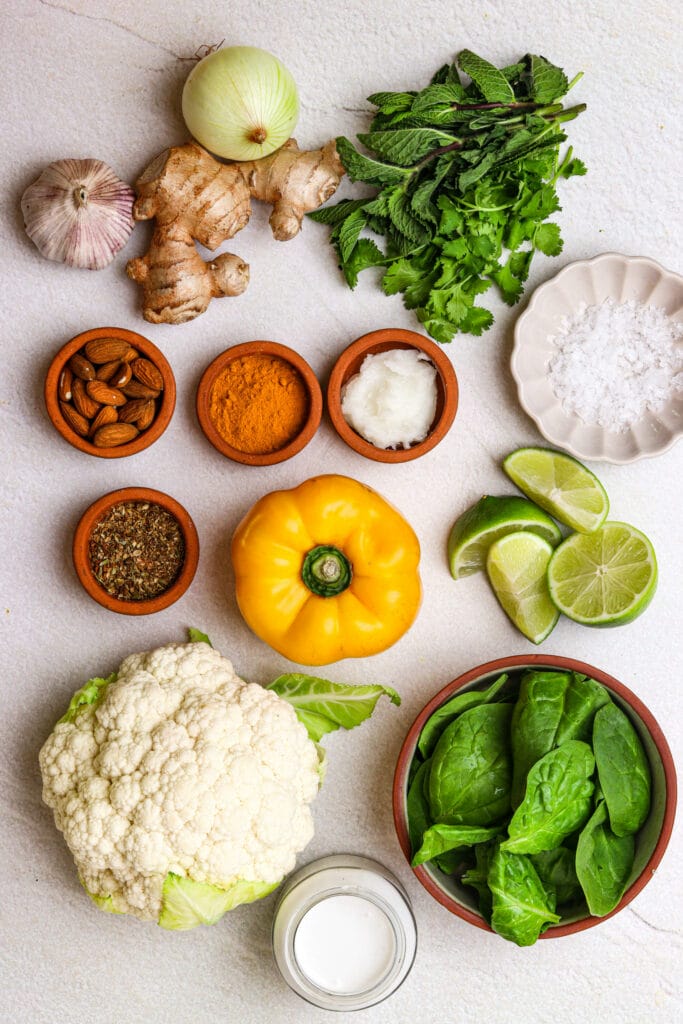 Cauliflower Rice Curry ingredients