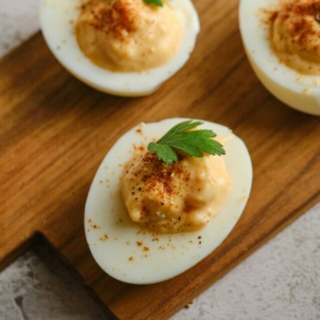 Easy Deviled Eggs Recipe featured image below