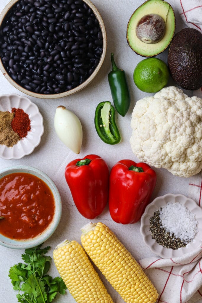 Cauliflower Rice Burrito Bowl Recipe ingredients
