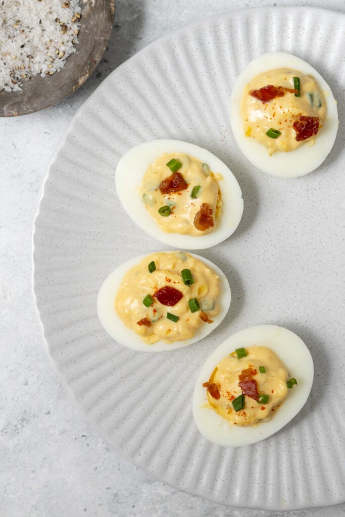 Bacon Deviled Eggs Recipe featured image left