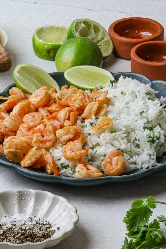 Cilantro Lime Shrimp and Rice featured side view