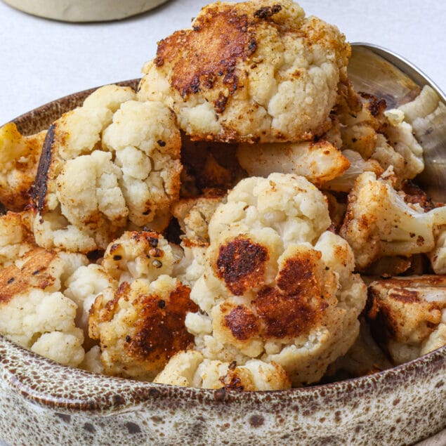 Easy Roasted Frozen Cauliflower featured image front shot