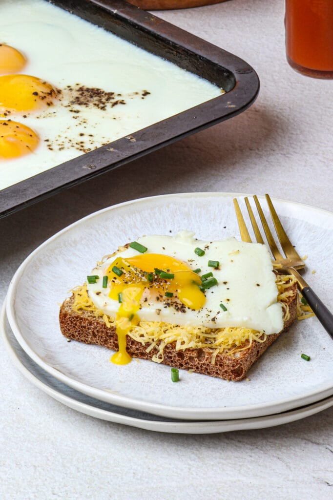 Fried Eggs in the Oven (Sheet Pan) featured image above