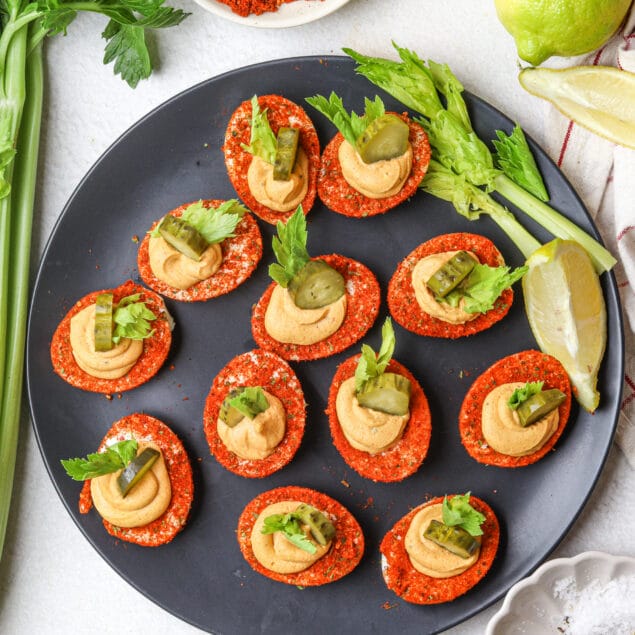 Bloody Mary Deviled Eggs Recipe featured image below