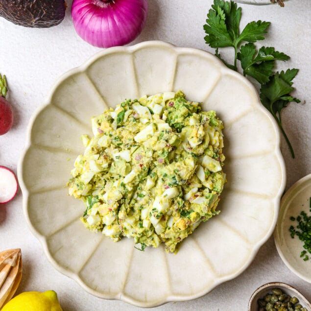 Avocado egg salad picture from above