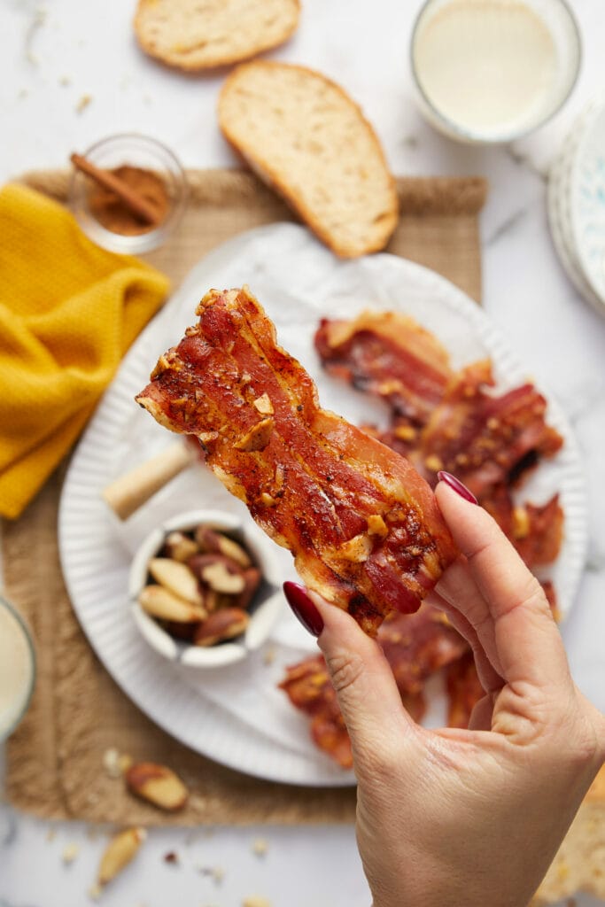 Easy Baked Maple Bacon top shot