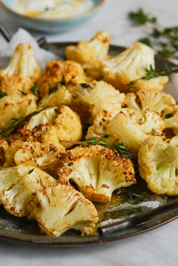 Perfect Roasted Cauliflower Recipe close up view