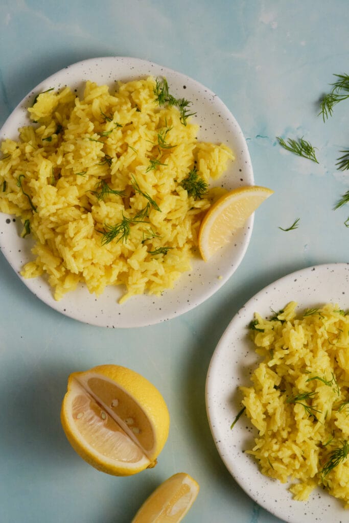 Greek Lemon Rice featured image top view