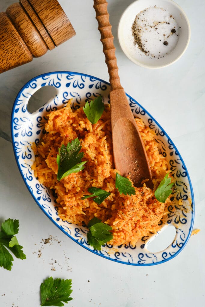 Spanish Rice Recipe featured image shot above