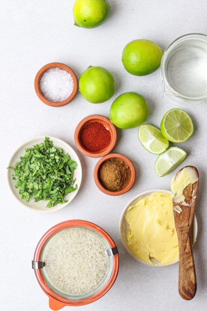 Baked Cilantro Lime Rice ingredients